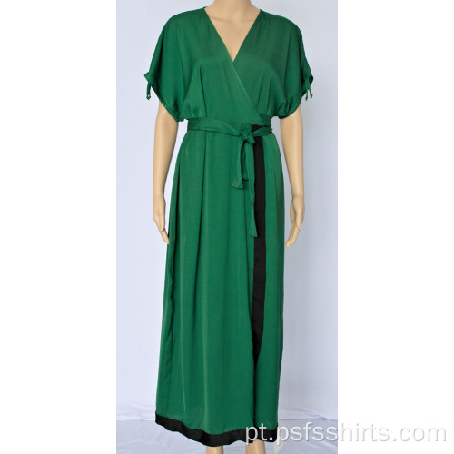 Vestido feminino Temperament com decote em V